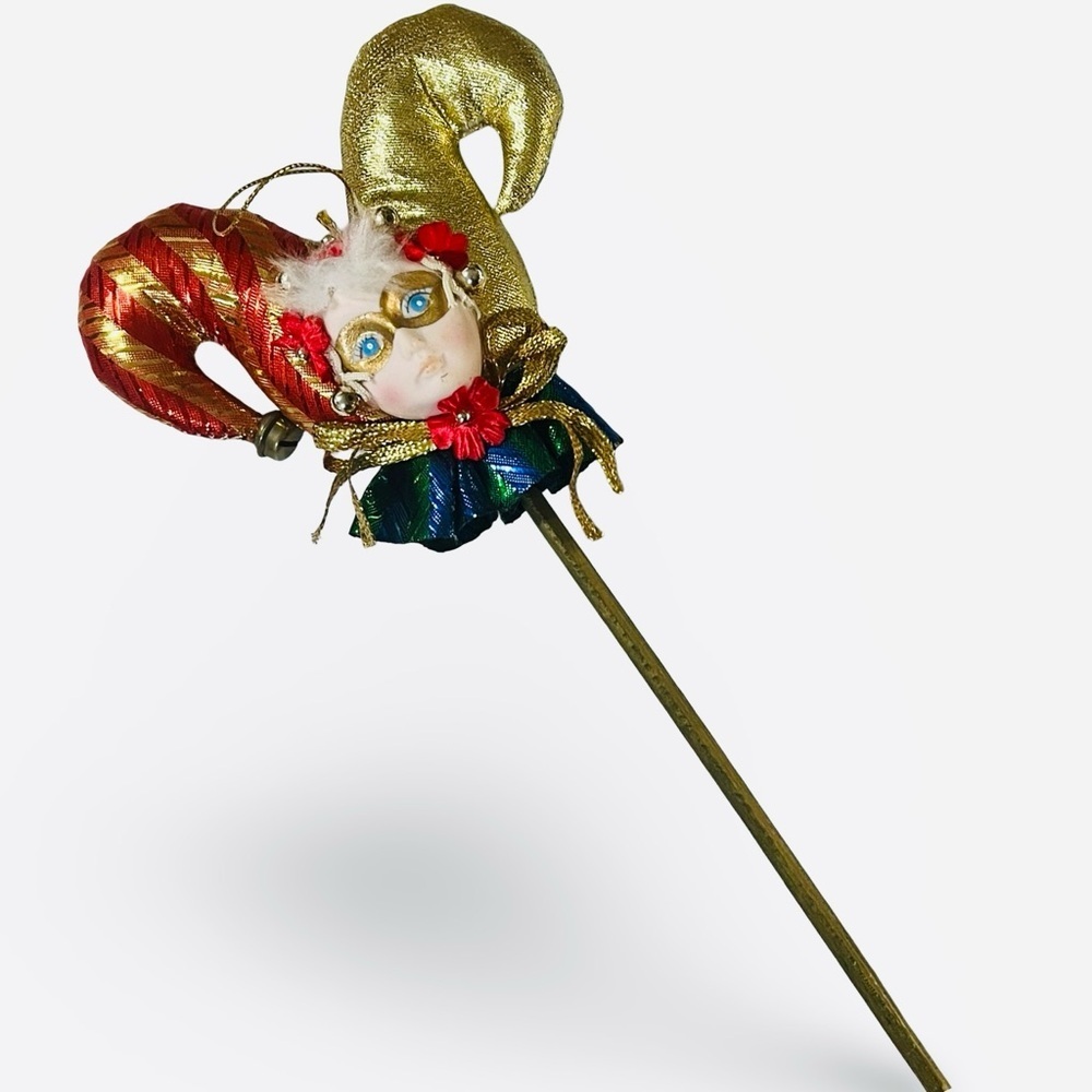 Vintage Mario Gras Jester Large Christmas Ornament - Picture 1 of 3